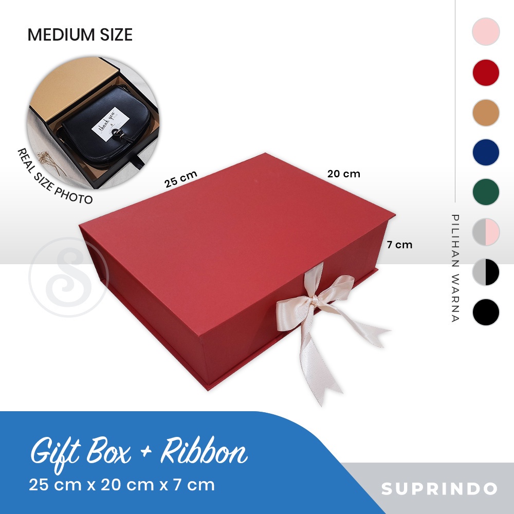 

Kotak Kado/Giftbox Pita uk. 25 x 20 x 7 cm
