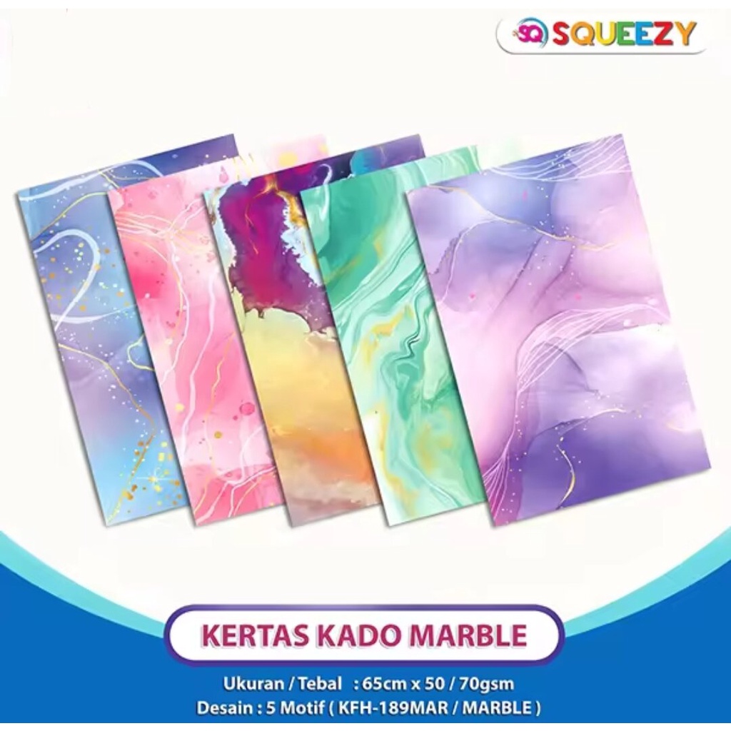 

Kertas Kado Squeezy Marble (KFH-189MBL) 10 Lembar Dan 50 Lembar