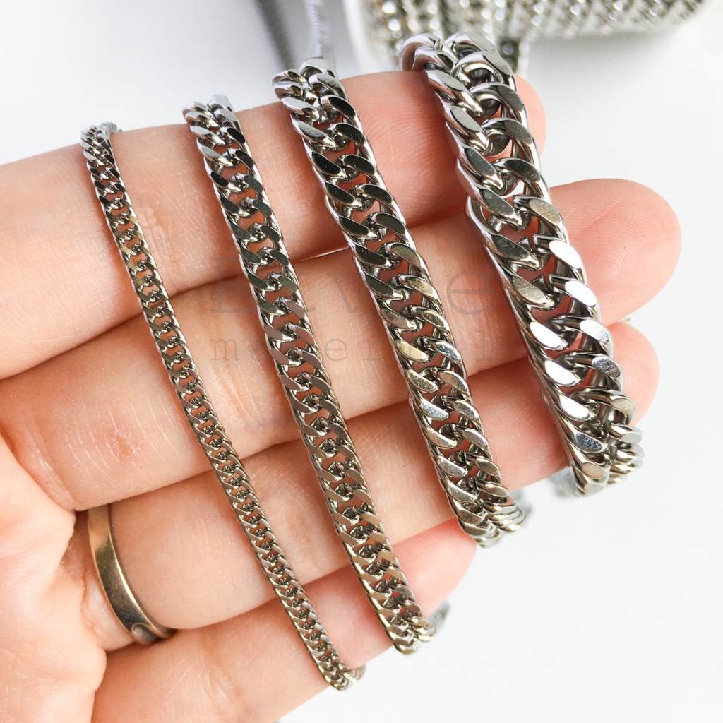 (METERAN) Rantai double woven grinding chain stainless steel titanium anti karat