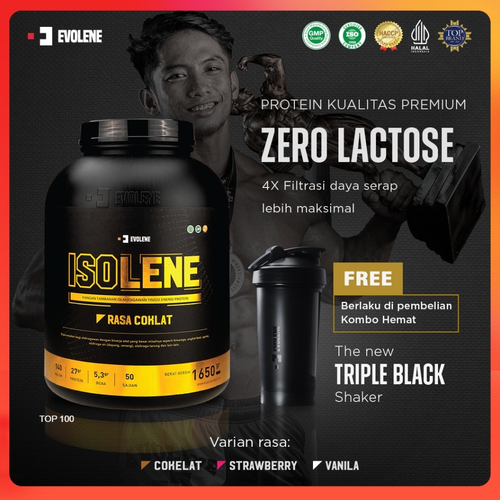 ISOLENE EVOLENE 50 SERVING - SUPLEMEN FITNESS - SUPLEMEN WORKOUT - WHEY PROTEIN ISOLATE SURABAYA PRE