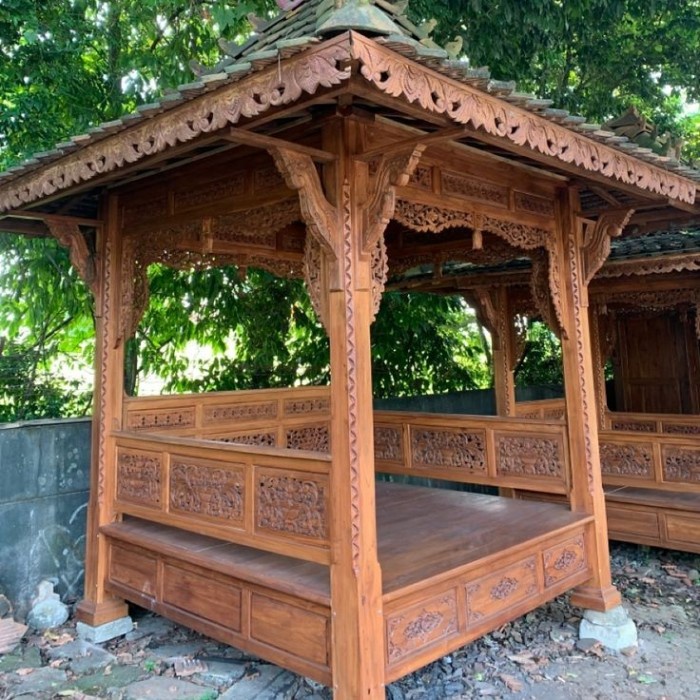 FREE ONGKIR JFS gazebo jati / saung jati / gazebo ukir
