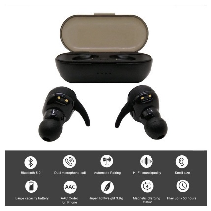 Earphones / TWS Headset Bluetooth Y30 - Hitam