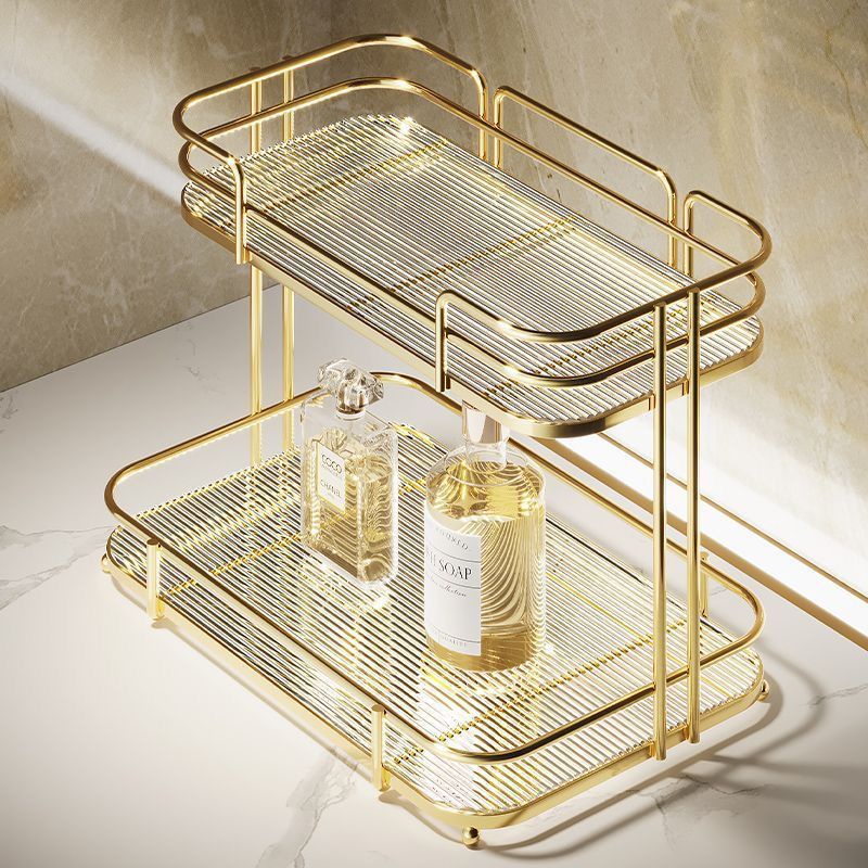 HDB#8DNN Rak Kosmetik 2 Tingkat / Tempat Kosmetik / Rak Kosmetik Gold / Rak Wastafel