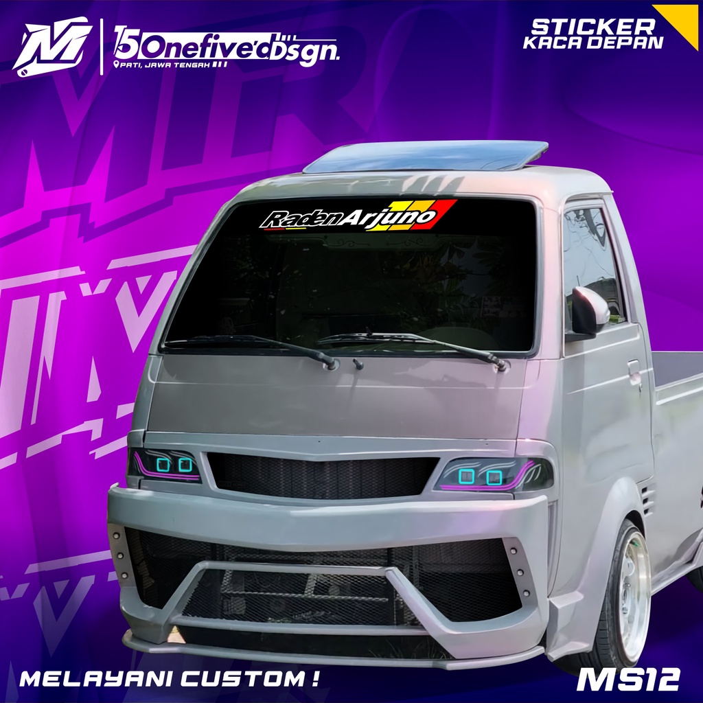 STIKER KACA DEPAN MOBIL TRUCK PICKUP MODIFIKASI CUSTOM UNIVERSAL. BISA REQUEST NAMA SENDIRI 