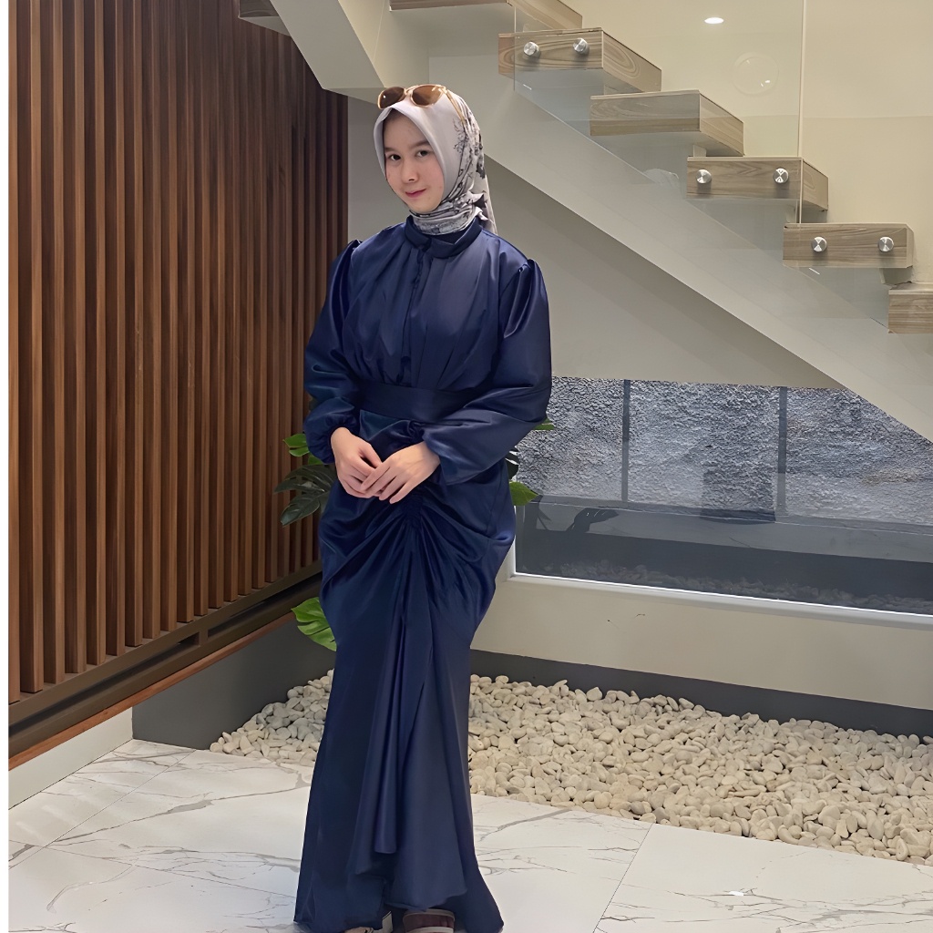 BEST SELLER VANYA DRESS BAHAN SATIN SILK SIZE M L XL / LONG DRESS KONDANGAN BRIDESMAID VIRAL / DRESS