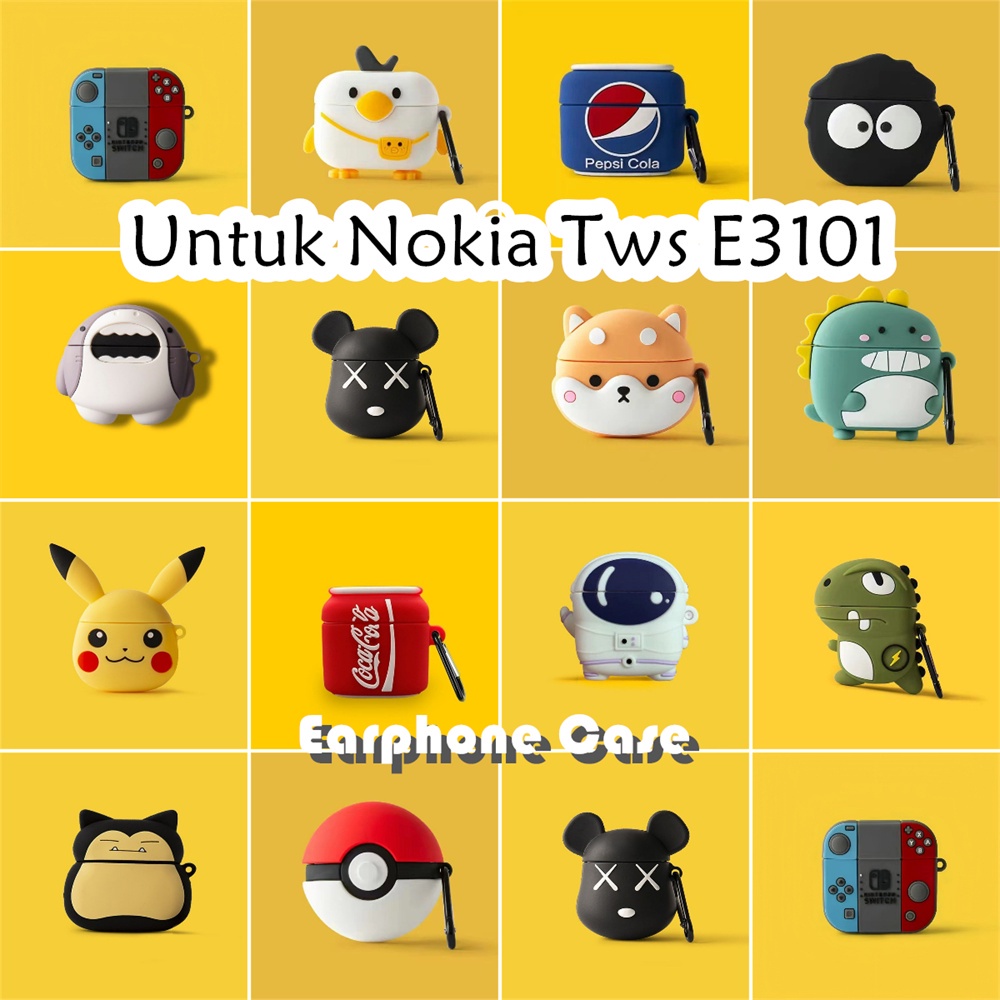 【inovasi】Untuk Nokia Tws E3101 Case Kartun Briket & Shiba Inu Soft Silicone Kasus Telpon telinga Ear