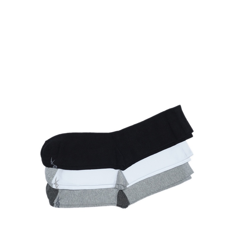 Reebok 3P Crew Men's Socks - Grey Melange/White/Black