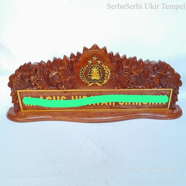 

Papan nama meja Ukiran kayu 50cm isi logo Custom nameplate ukir bali Termurah