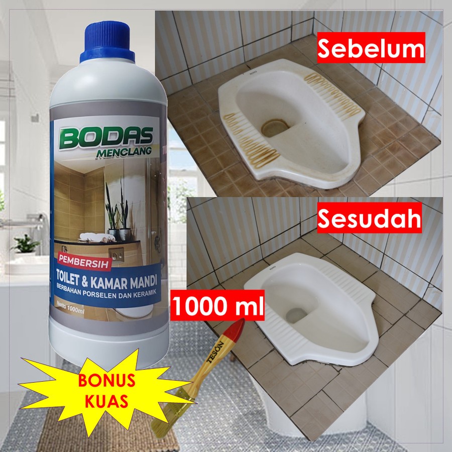 BODAS 1000ml PEMBERSIH TOILET KERAK KERAMIK PORSELEN KAMAR MANDI SANGAT KUAT