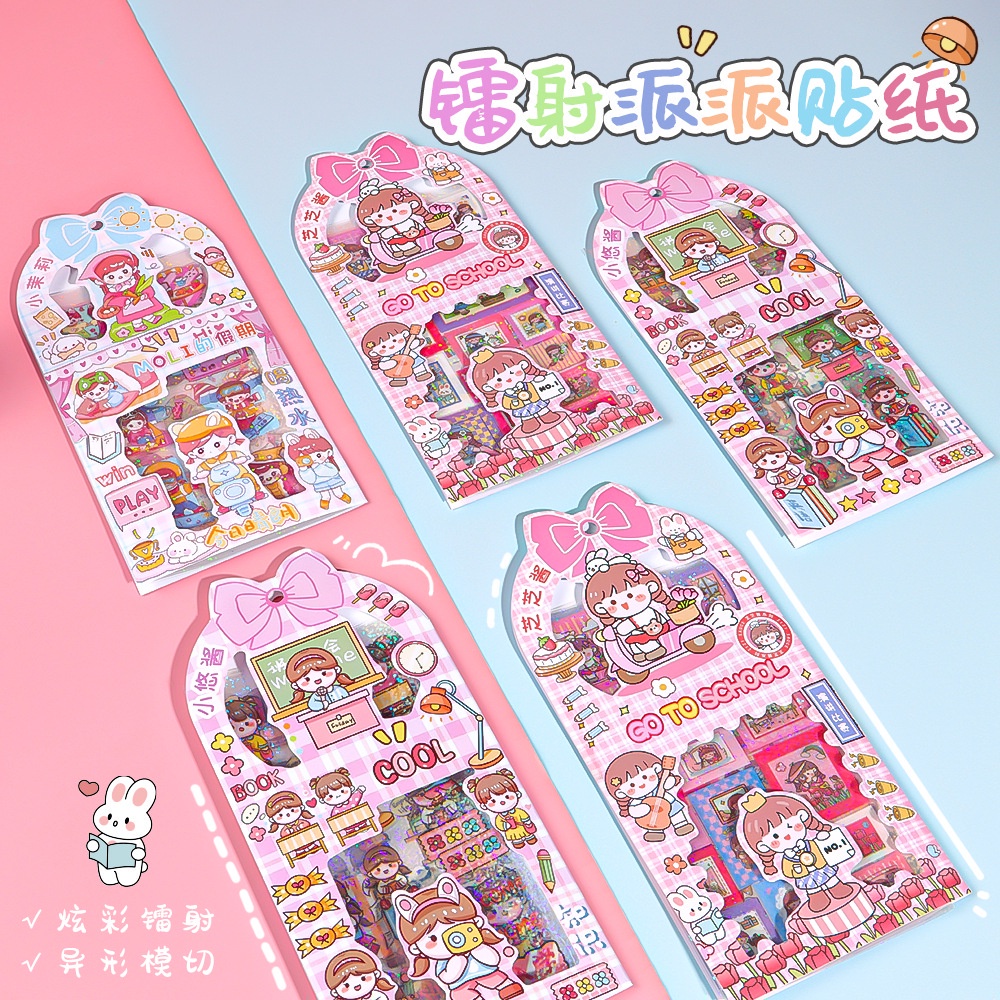 

(Shopping) (4 LEMBAR) MOLI STICKER BLING-BLING AESTHETIC KARTUN JEPANG/ SET STIKER KARTUN JEPANG WATERPROFF