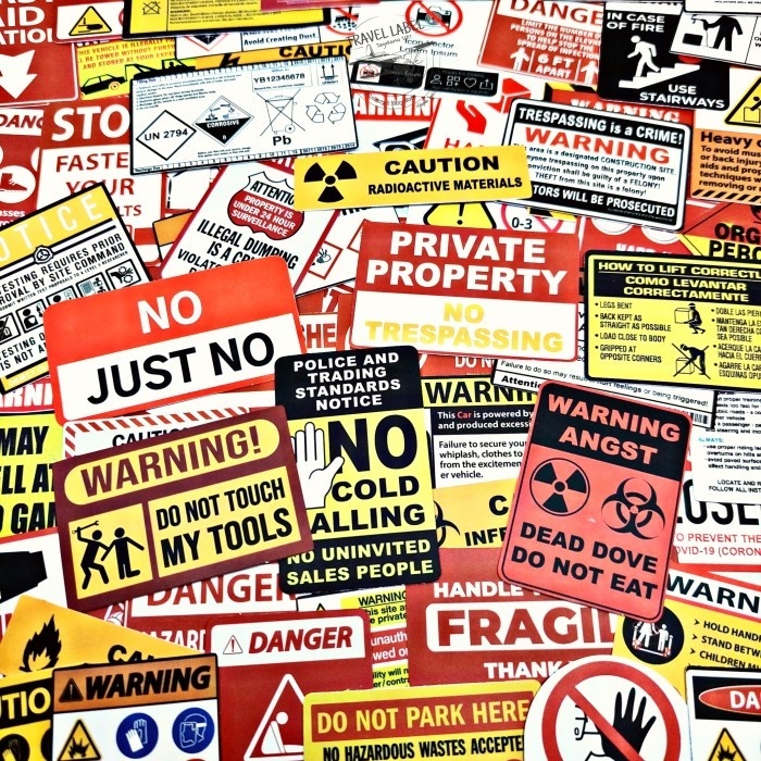 

Sticker Koper Laptop 1 set 75 Pcs Motif Label Warning Fragile Danger