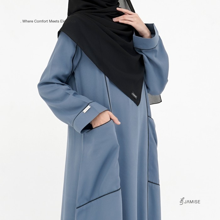 Jenna Dress - Gamis Abaya by Jamise Syari - Denim, XS