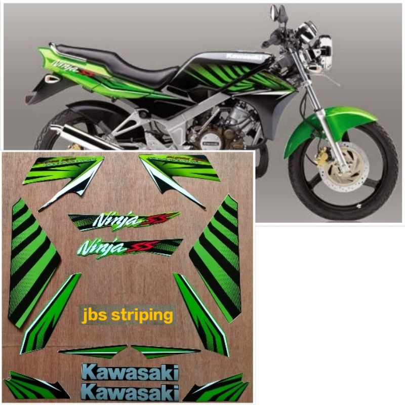 Stiker ninja ss Striping Kawasaki ninja SS hijau tahun 2014 lis body ninja ss
