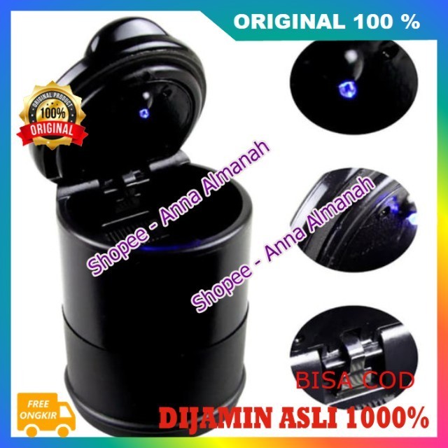 BELI 1 GRATIS 1 Asbak Plus Lampu Asbak LED Car Storage Organizer Tempat Sampah Mobil 100% ASLI ORI