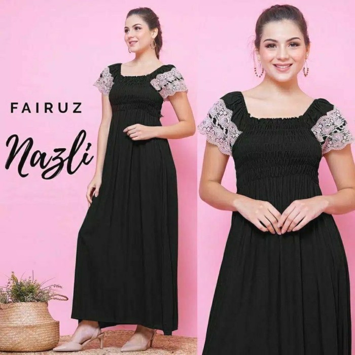 ✨Girya.Syo✨ - BEST SELLER Gamis Brukat Wanita Terbaru Modern Long Dress Brokat Warna Sage Green - Da