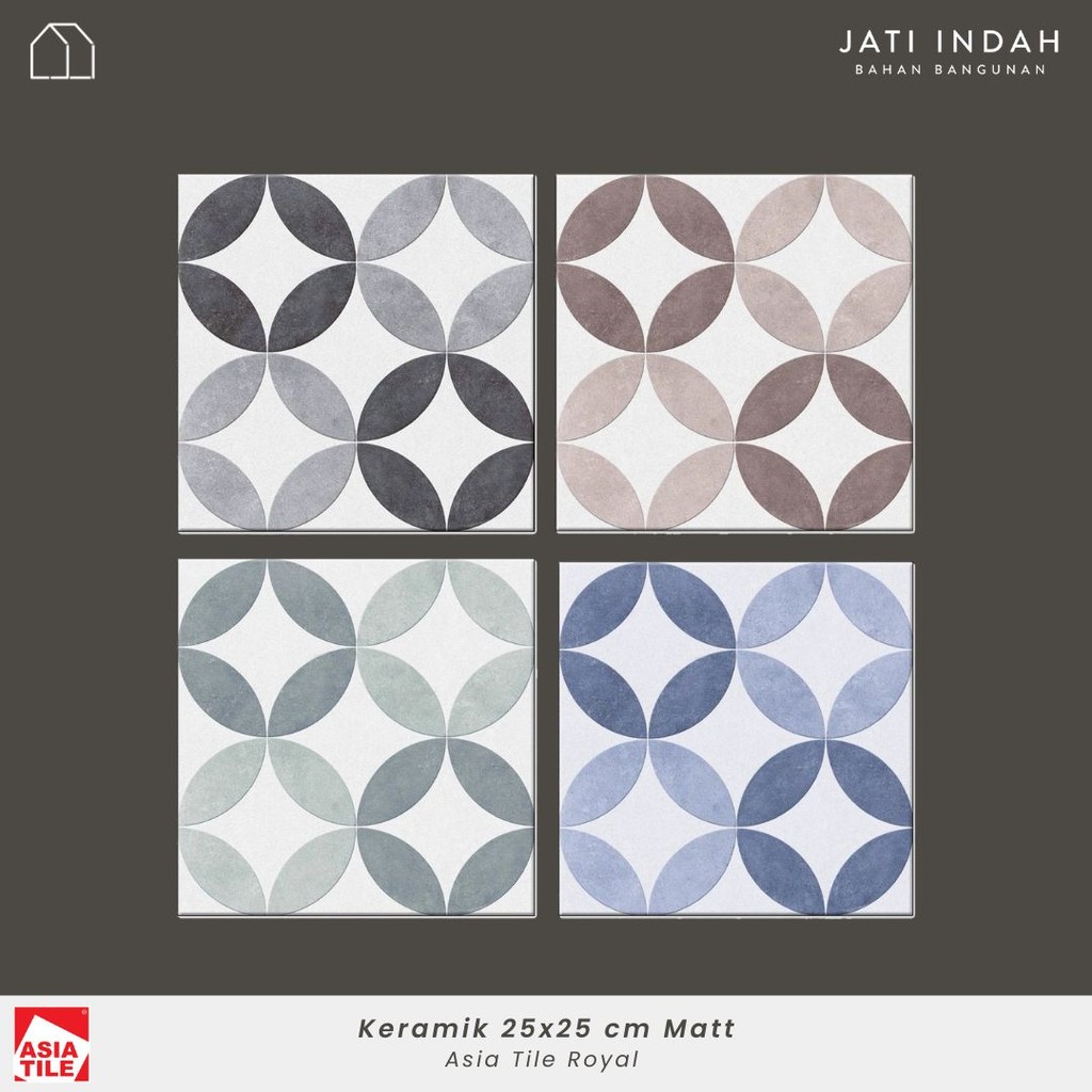 Keramik Lantai 25x25 cm Matt Asia Tile Royal (Motif Batik Kawung)