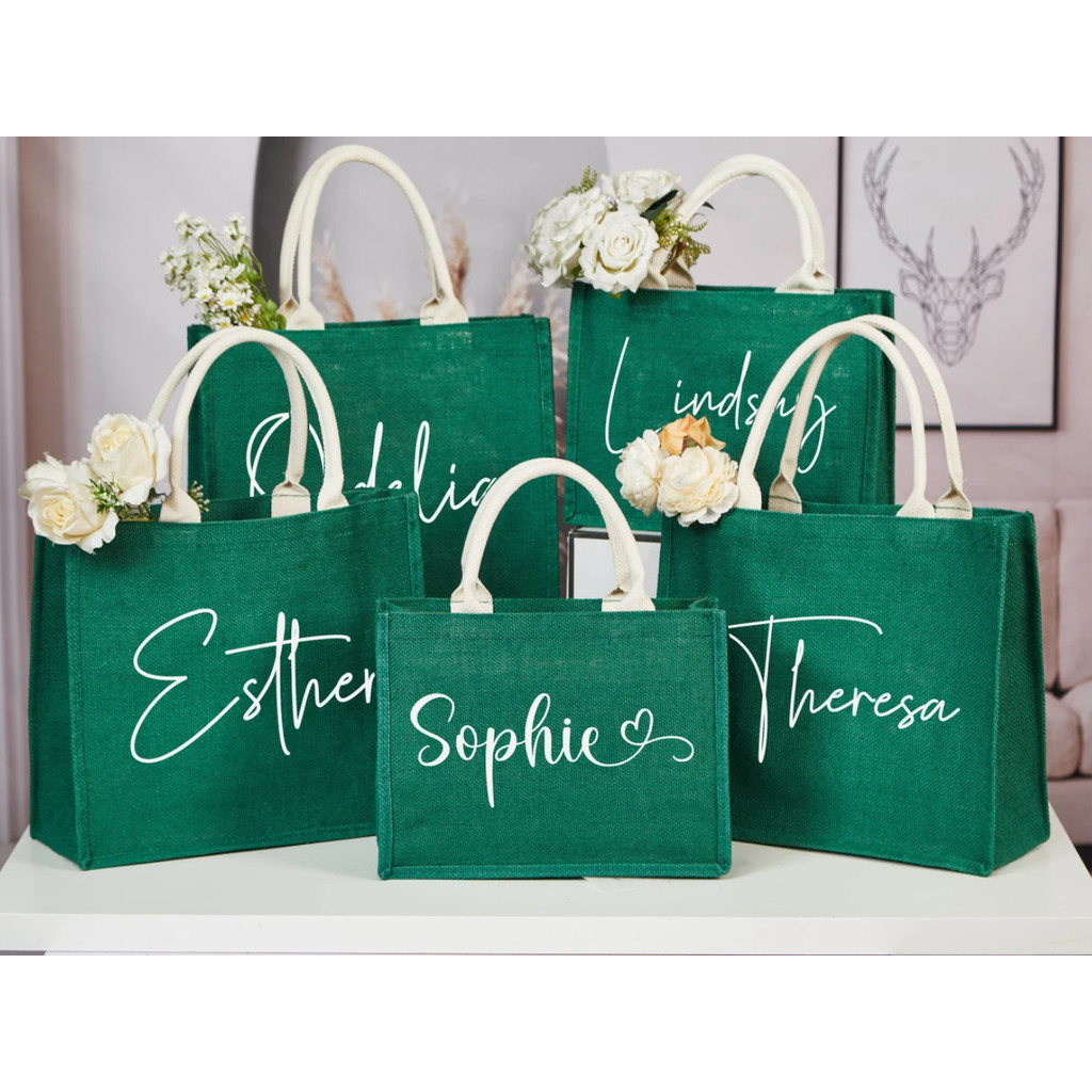 Personalized Burlap Tote Bag,Custom Bridesmaid Tote Bag,Bridesmaid Burlap Tote Bag,Bridal Party Gift