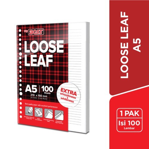 

Loose Leaf Kertas Binder File A5 Bergaris 100 Lembar - Big Boss