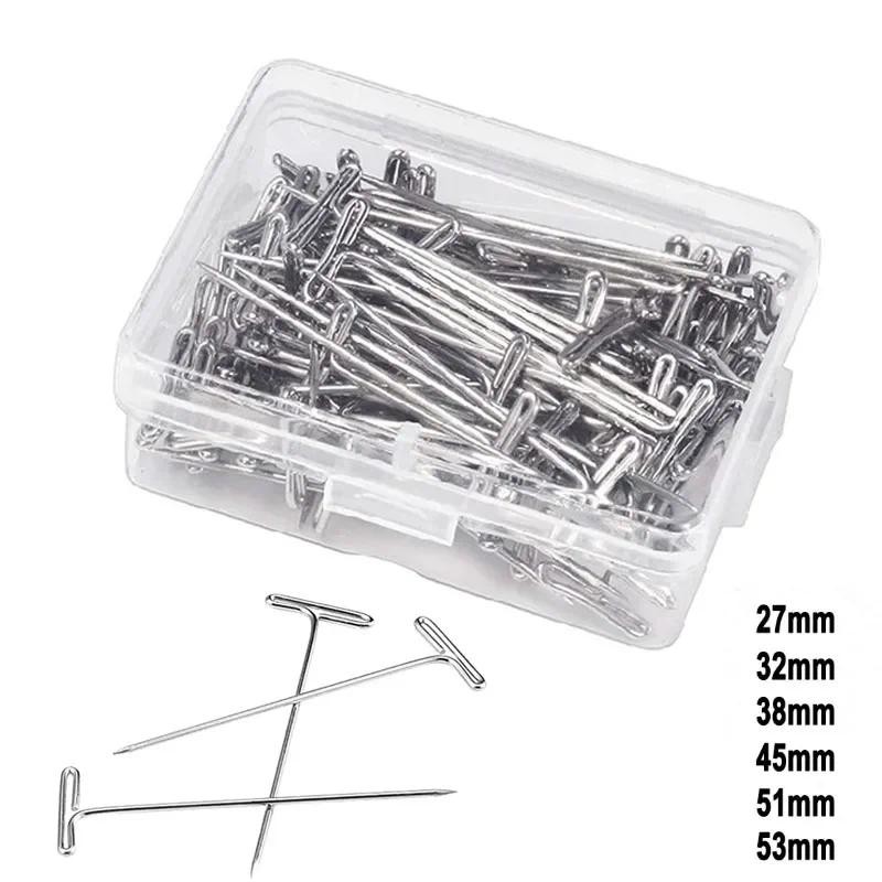 

100Pcs Stainless Steel T Pins Thumbtack Pushpin T Shaped Pins Needles with Storage Box for Crafts, Blocking, Knitting, Modelling