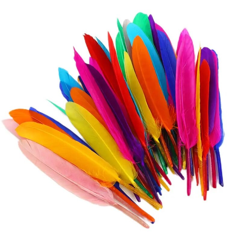 

10-15CM Knife Goose Feather Mixed Color Feathers For Crafts DIY Dreamcatcher Handmade Jewelry Garment Accessories