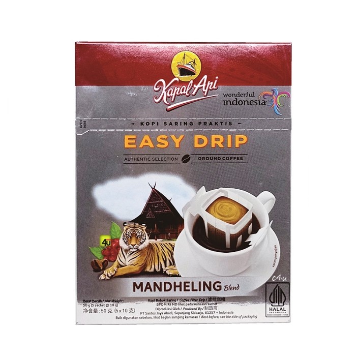 

READY STOCK!!! Kapal Api EASY DRIP - Kopi Saring - BOX isi 5 sachet - MANDELING