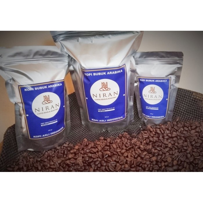 

READY STOCK!!! Kopi Bubuk Arabika Flores Komersil Cap Niran dalam kemasan -Giling halus, medium & kasar - 350 gram