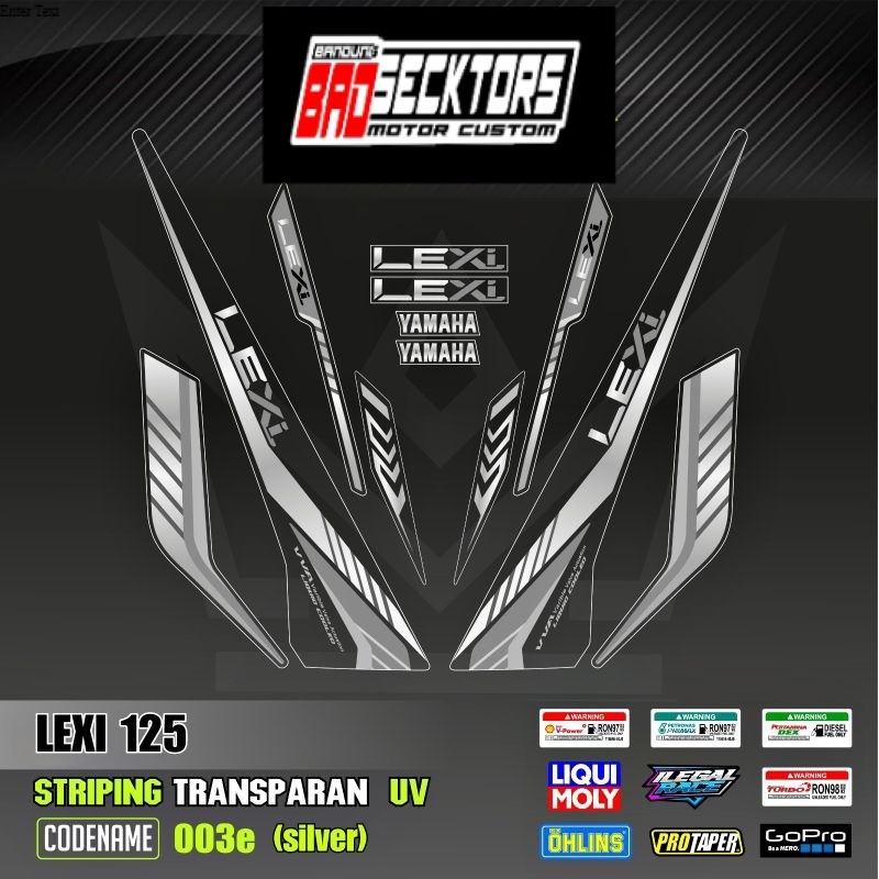 Decal Sticker Striping Variasi Transparan Uv LEXI 125 2018-2023 Yamaha LEXI 125 Old Lexi 125 Lama De
