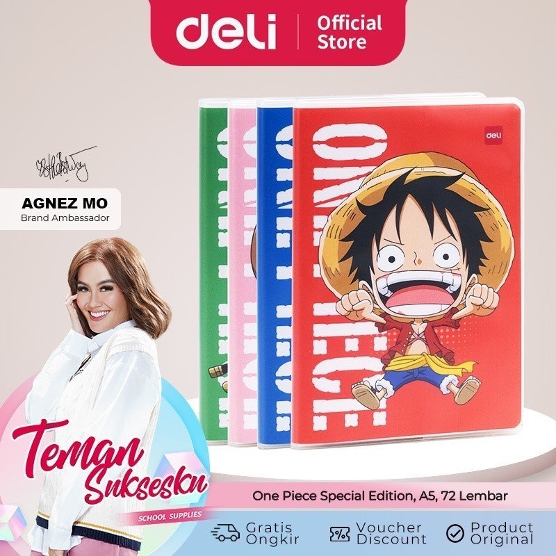 

Notebook DELI One Piece Cover Plastik PVC One Piece A5 72 Lembar EN008