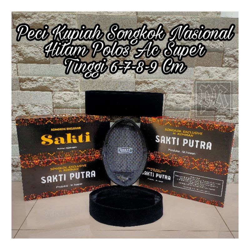 Peci kopiah Songkok Tinggi 6-7-8 Hitam Polos AC