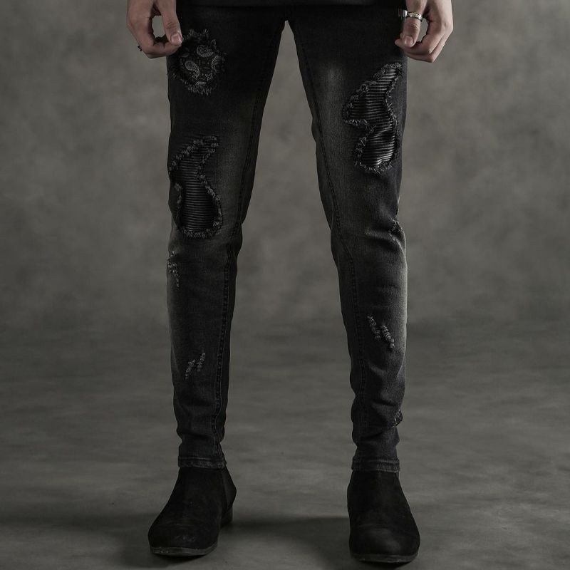 [ORIGINAL] UPRISE BLACK PANTHER | COBRA | CELANA JEANS PANJANG SKINNY FIT DENIM HITAM