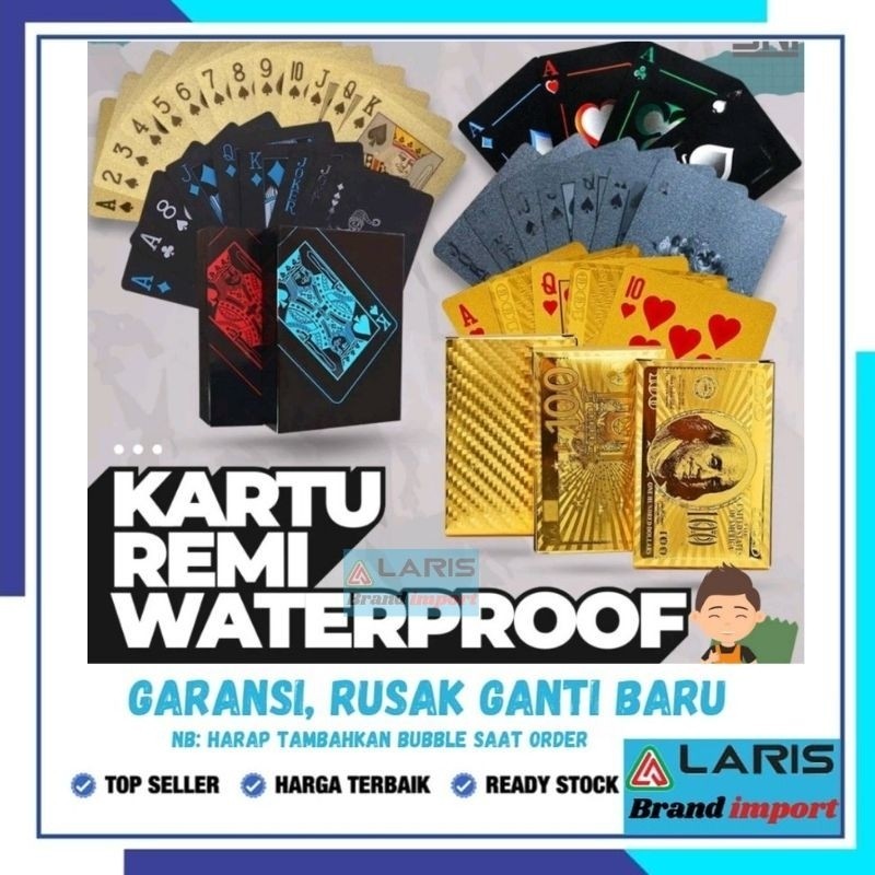 Kartu Remi Waterproof Kartu Poker Premium Kartu Remi Plastik Anti Air Kartu Remi Mika Kartu Sulap Re