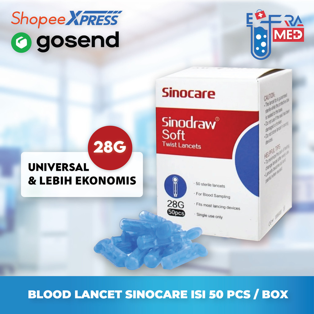 Sinocare Jarum Lancet / Blood Lancet 28G / Jarum Untuk Easy touch Autocheck Universal