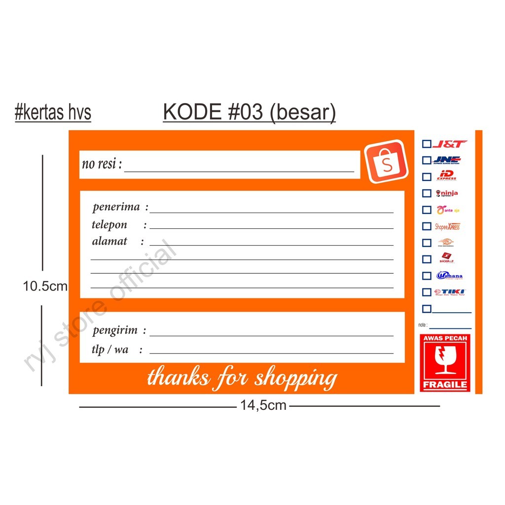 

Cece_shop123 - kertas pengiriman shopee