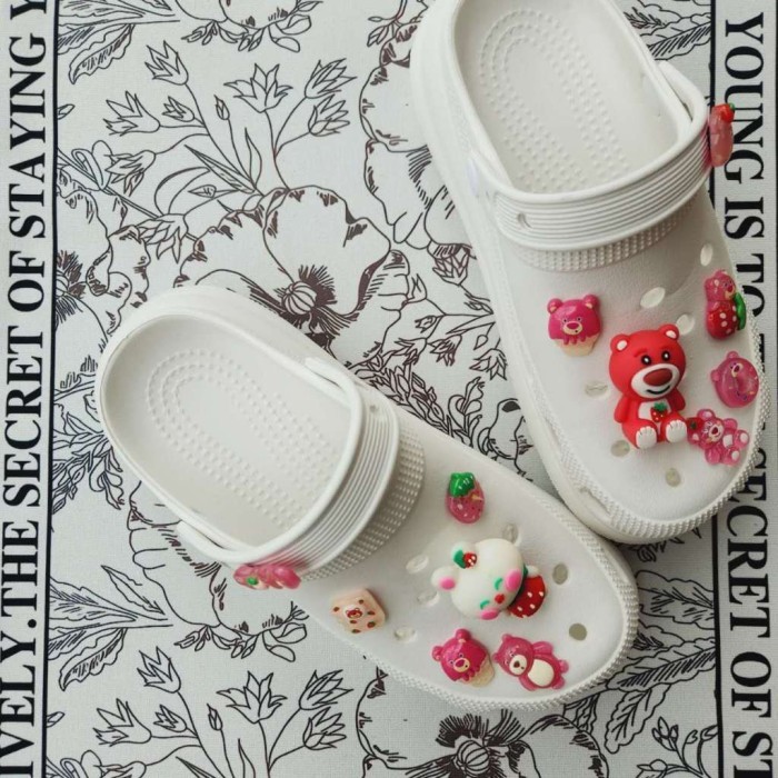 ✔VN.KIA✔ - DISKON Jibbitz Crocs 1Set 8-12pcs Rantai Mutiara 1Set Aksesoris Hiasan DIY Untuk Sandal D