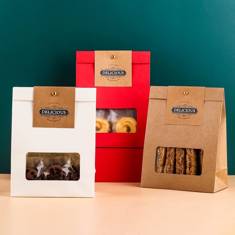 SATUAN PAPER BAG COOKIES EXCLUSIVE MEWAH PACKAGING KRAFT PAPER BAG MOTIF