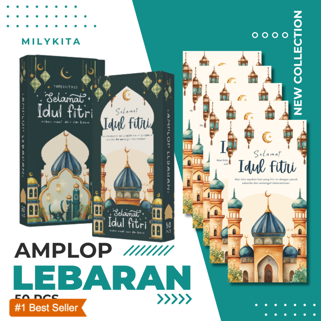 

Amplop Lebaran Idul Fitri Besar Premium Box isi 50pcs Angpao Motif 2025 Uang Tanpa Dilipat