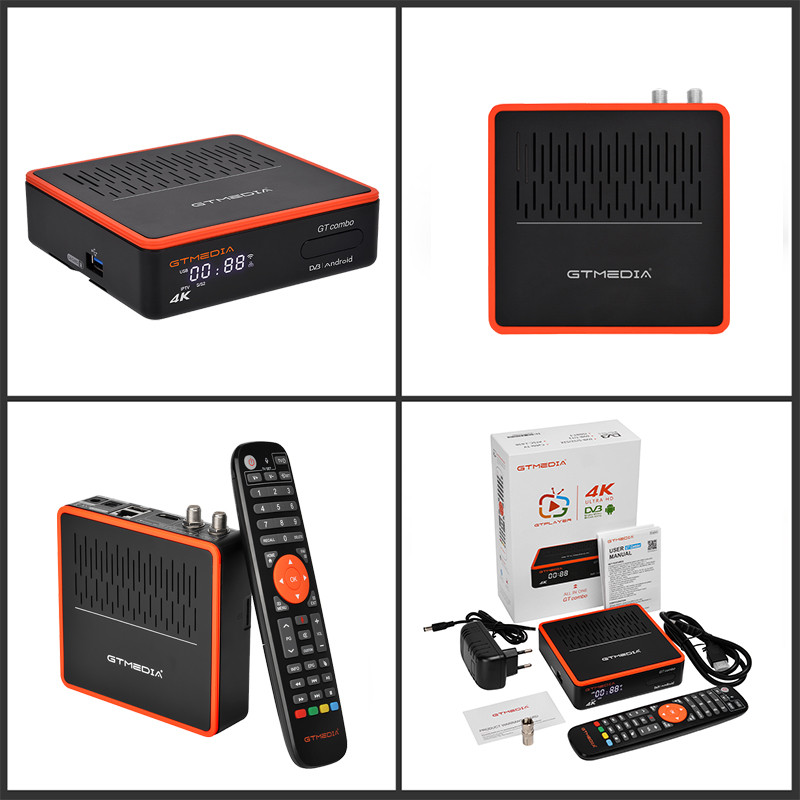 GTMEDIA GT COMBO 4k UHD Satellite Receiver Android 9.0 TV BOX ,DVB-S2/T2/Cable/ISDB-T,2.4G/5G WIFI,P