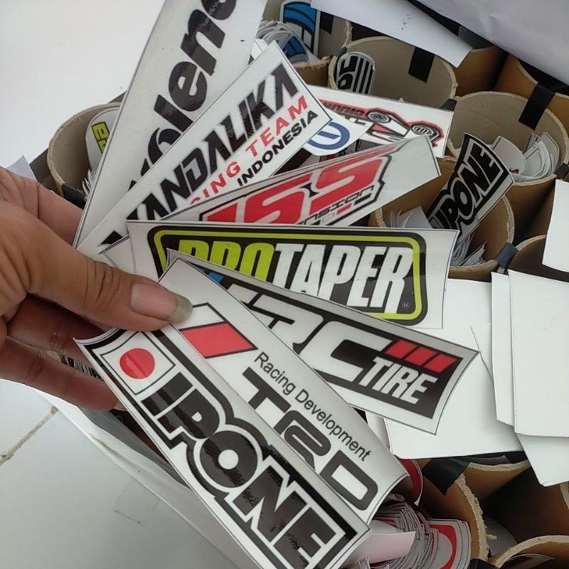

Stiker sponsor murah Bijian tahan air / stiker acak minimal 10pc