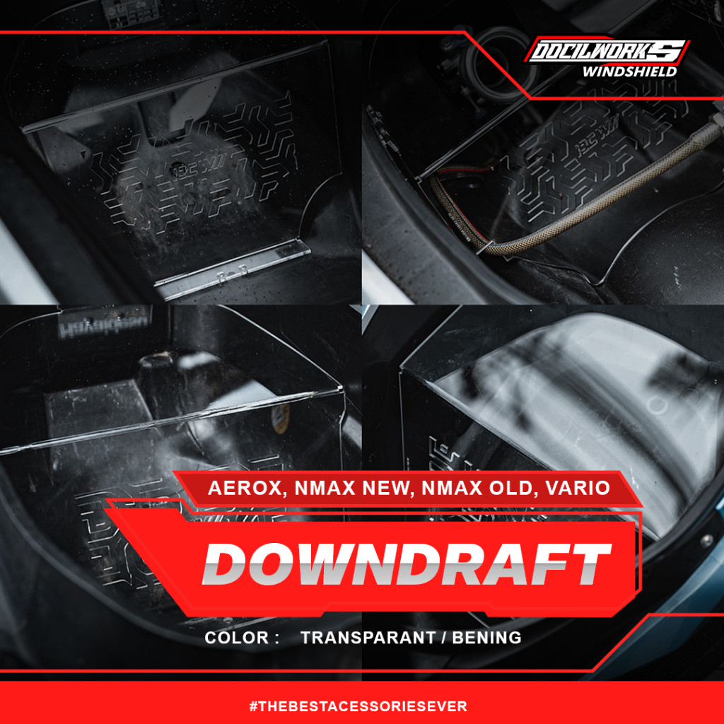 Sekat bagasi downdraft akrilik Cover Downdraft Nmax Old Nmax New Aerox New Vario Old 2015-2017