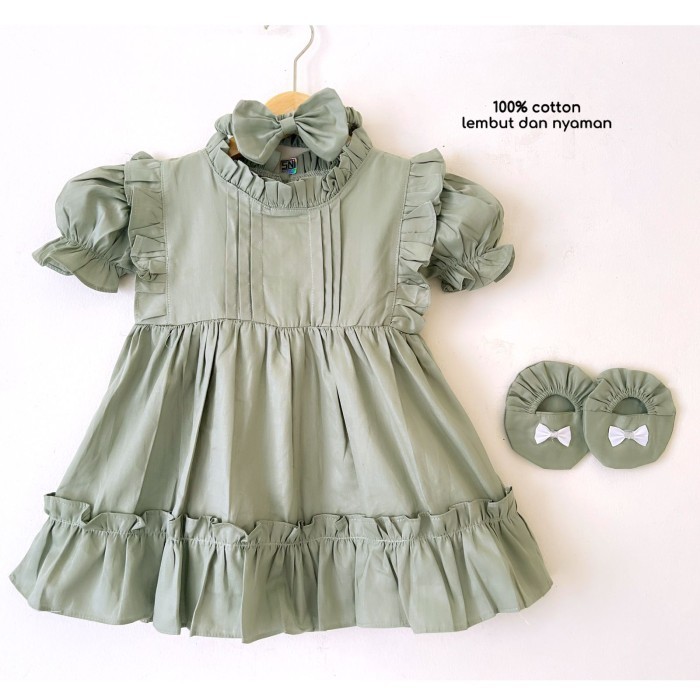 KIMONO TUTU dress anak dress bayi perlengkapan babeebabyshop - sage green, 0-12