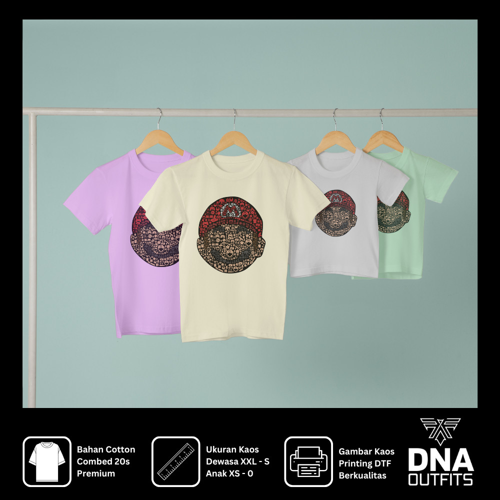 Baju Distro Anak MarioBros Mario Luigi Cosplay Premium Cotton Combed 20s Baju Sablon Kaos Sablon Pri