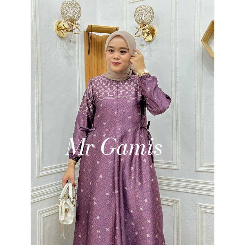 Gamis Tasya Gamis silk premium motif terbaru gamis wanita gamis silky premium gamis jumbo ld 130 gam