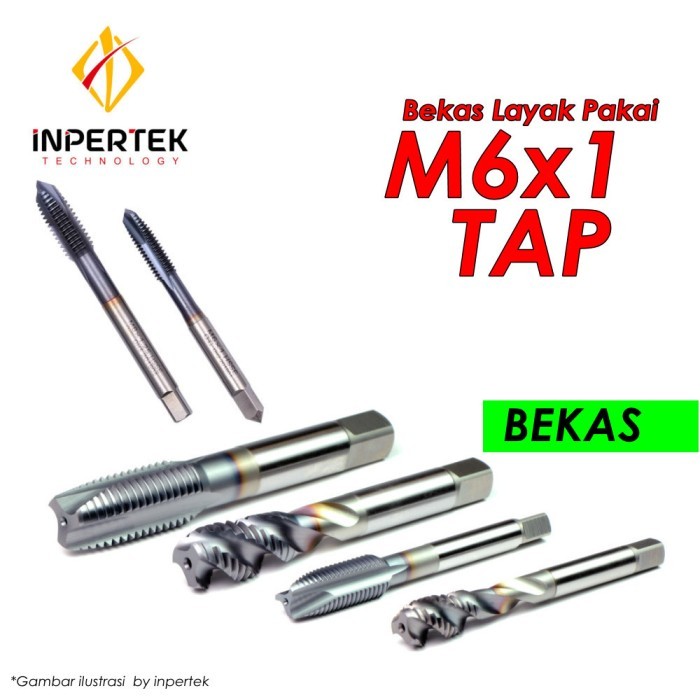 Tap Mesin M6X1 OSG V-POT TICN HSS Tap Bekas Machine M6 X 1 PO Tap HSS 6X1 Pointed Seken Mulus Jepang