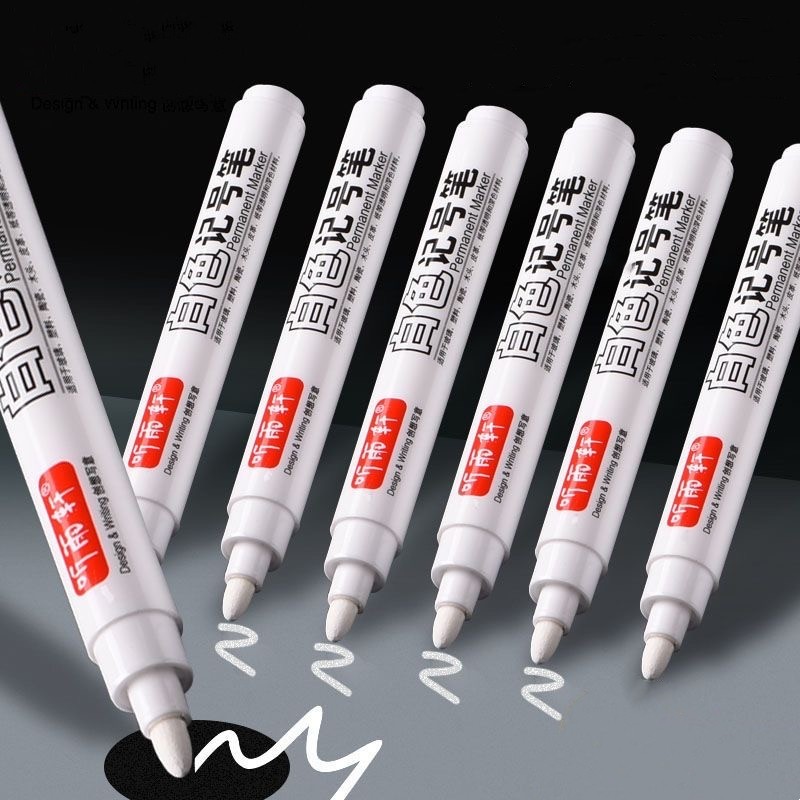 

2/4/6Pcs/Set For Metal White Marker Pen Oily Waterproof Plastic Gel Pen Writing Drawing Graffiti Pen Stationery Notebook