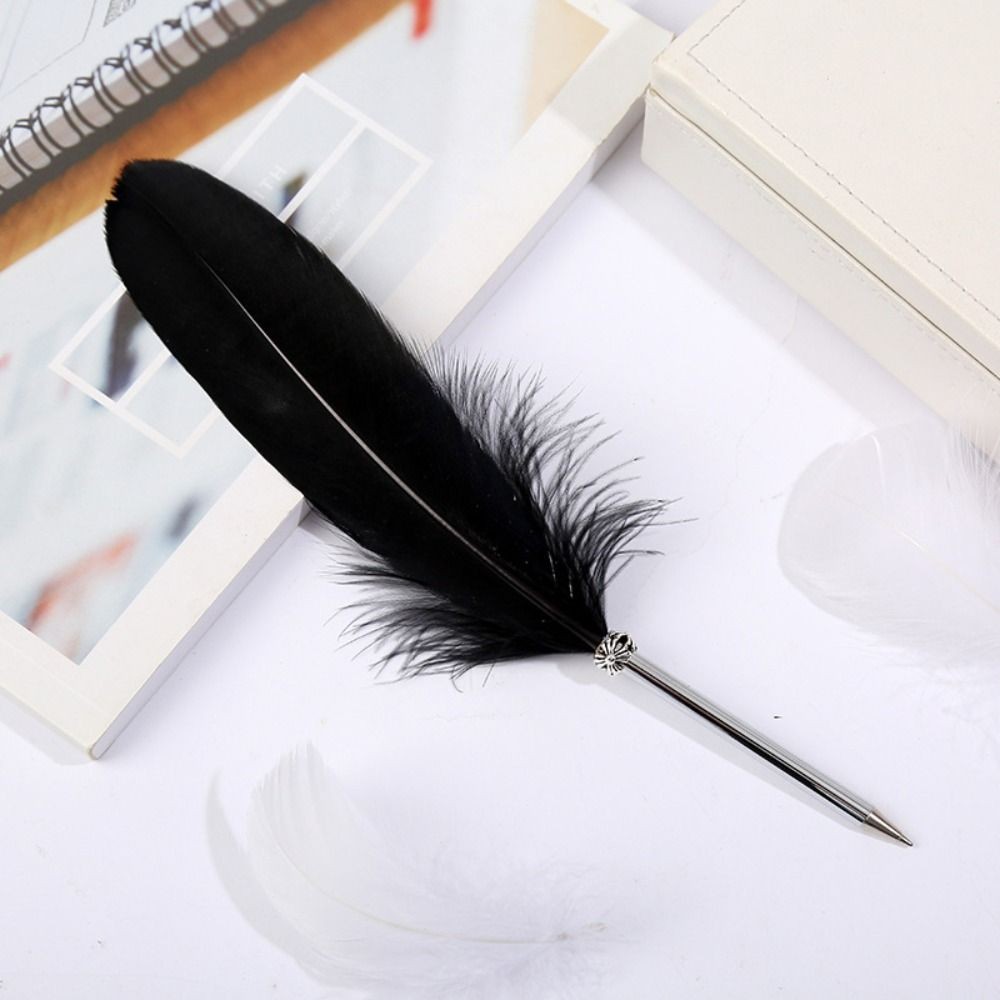 

Neutral Gel Pen Feather Ballpoint Pen Roller Ball Pen Handwriting Feather Signature Pen High-End Quick-Drying Siging Writing Pen