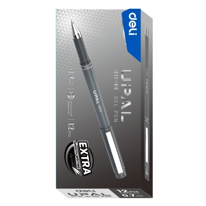 

Deli Pulpen Gel / Pulpen Gel 0.7mm Tinta Hitam Penulisan Halus 12 PCS EG11