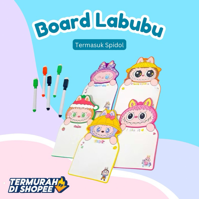 

2IN1 MINI BOARD LABUBU / papan tulis minii labubu free spidol / drawing board labubu