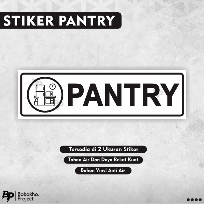 

Stiker ruang pantry / stiker penyimpanan bahan makanan / stiker penyimpanan alat masak / stiker penyimpanan peralatan dapur - 26x7,5