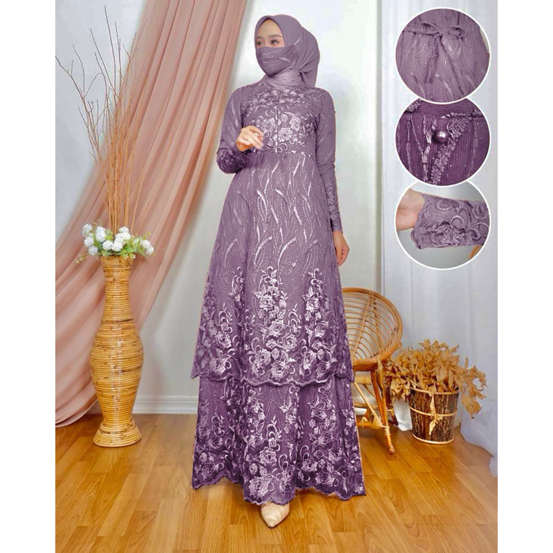 TZ GAMIS BRUKAT SUSUN/GAMIS KONDANGAN/GAMIS TILE MUTIARA/GAMIS MEWAH