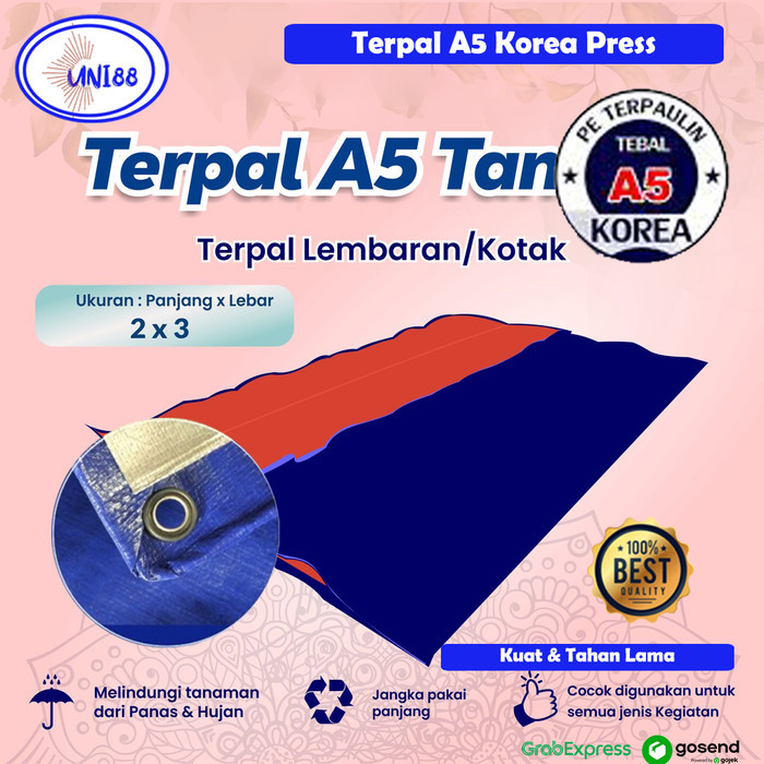 Terpal A5 Korea 2x3 / Terpal Plastik Tenda 2x3 / Terpal 2x3 Meter / Terpal Terpaulin A5 Kore Kolam I